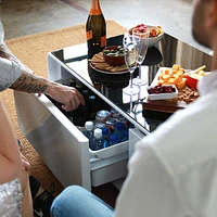 Sobro Smart Coffee Table with Refrigerated Drawer - White