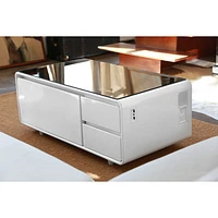 Sobro Smart Coffee Table with Refrigerated Drawer - White