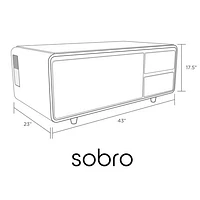 Sobro Smart Coffee Table with Refrigerated Drawer - White
