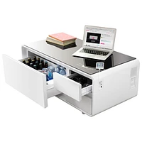 Sobro Smart Coffee Table with Refrigerated Drawer - White