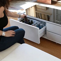 Sobro Smart Coffee Table with Refrigerated Drawer - White