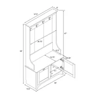 Prepac Transitional Wide 2-Cabinet Hall Tree Organizer - Espresso