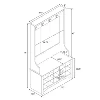 Prepac Transitional Wide Hall Tree Organizer