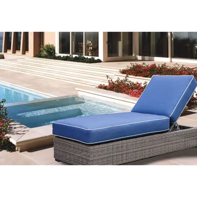 Majorca Sunbrella Powder Coated Aluminum Patio Chaise Lounge - Indigo Blue