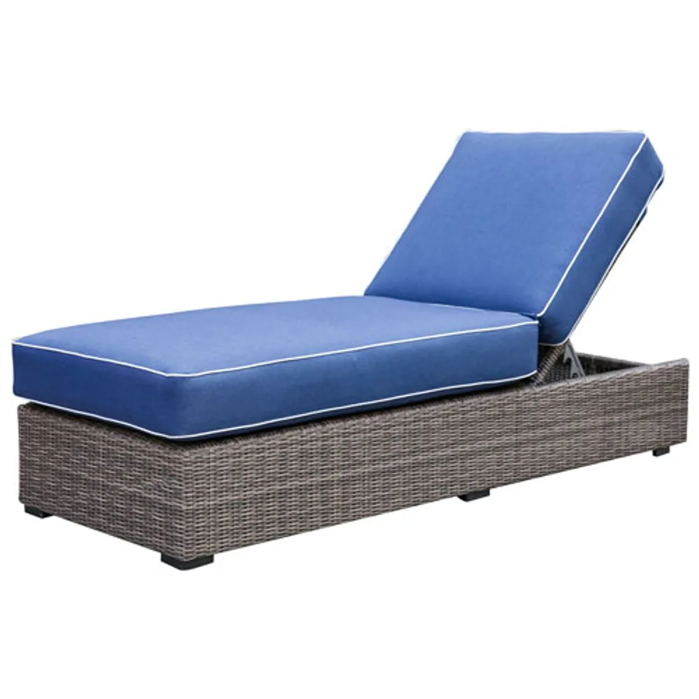 Majorca Sunbrella Powder Coated Aluminum Patio Chaise Lounge - Indigo Blue