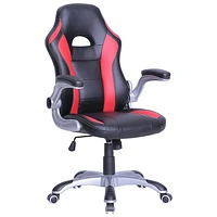 Fauteuil de bureau ergonomique en nylon à dossier élevé de TygerClaw (TYFC21029) - Rouge - Noir