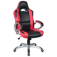 Fauteuil de bureau ergonomique en nylon à dossier élevé de TygerClaw (TYFC210028) - Rouge - Noir