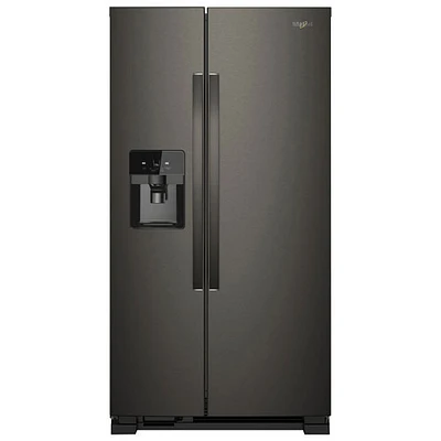 Réfrigérateur côte à côte de 34 po de Whirlpool - Inox noir - Boîte ouverte - Parfait état