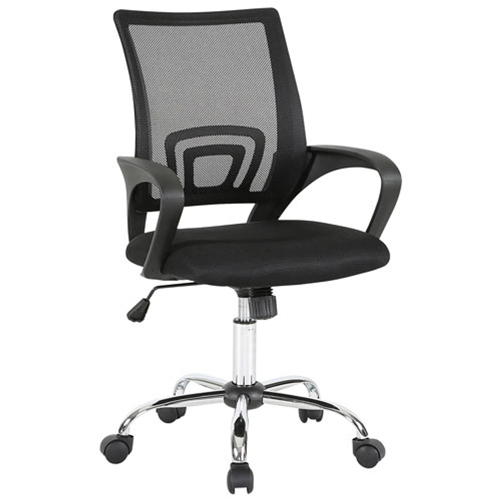 Fauteuil de bureau ergonomique à dossier mi-hauteur en maille de TygerClaw - Noir