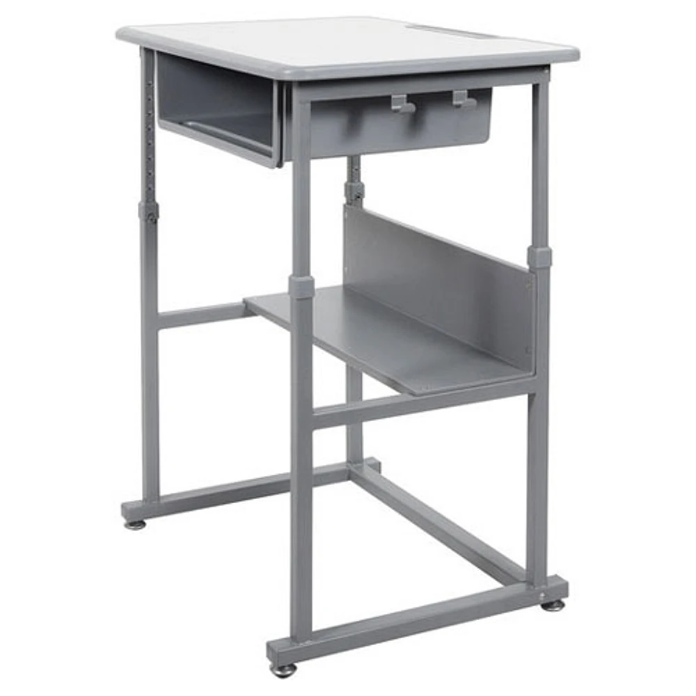 Luxor Manual Adjustable Sit/Stand Desk (STUDENT-M) - Black