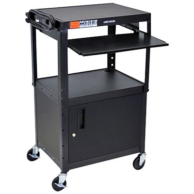 Luxor Adjustable-Height Steel AV Cart with Pullout Keyboard Tray (AVJ42KBCDL)