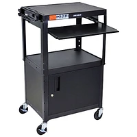 Luxor Adjustable-Height Steel AV Cart with Pullout Keyboard Tray (AVJ42KBCDL)