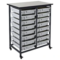 Luxor Double-Row 16-Drawer Mobile Bin System