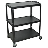 Luxor Extra-Large Adjustable-Height Steel AV Cart with Three Shelves (AVJ42XL)