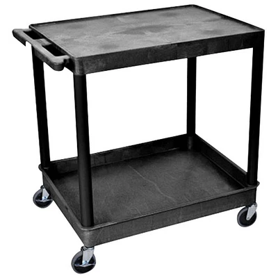 Luxor Tub-Bottom Shelf Cart with Large Flat-Top (TC21-B)