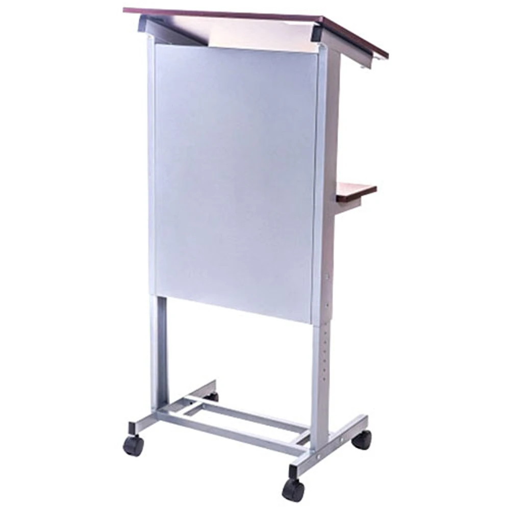 Luxor Rolling Adjustable-Height Lectern Podium (LX-ADJ-DW)