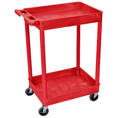 Luxor Tub Cart with Two Shelves - Red