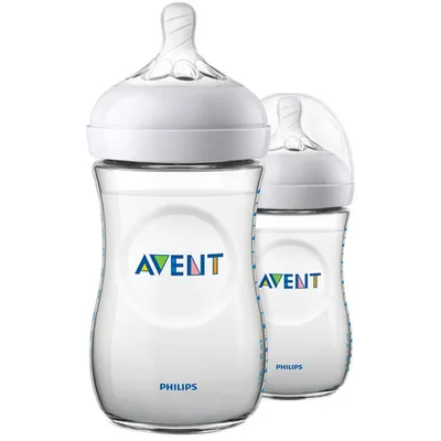 Philips Avent Natural 9 oz. Baby Bottle - 2-Pack - Clear
