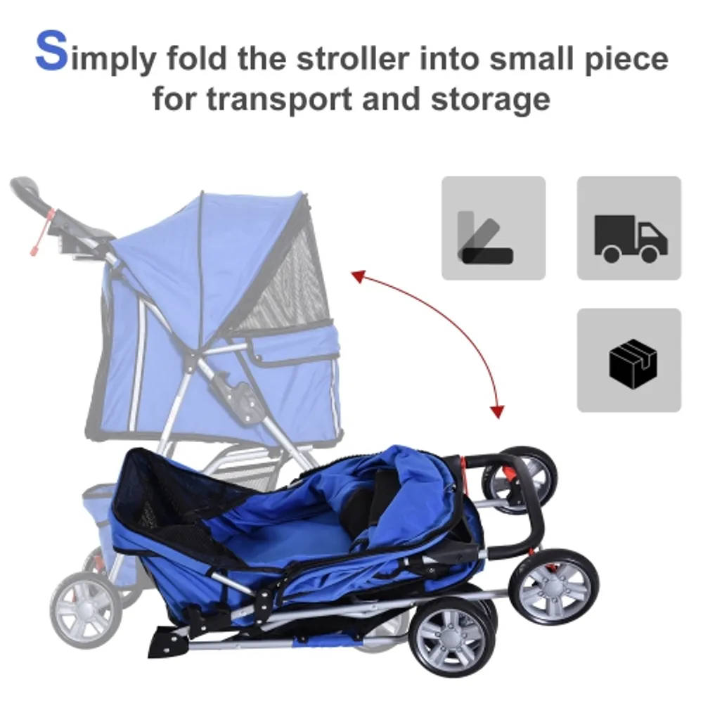 PawHut Dog Bike Trailer, Pet Cart, Bicycle Wagon, Travel Cargo, Carrier  Attachment with Hitch, Foldable for Travelling, Grey 