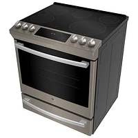 GE Profile 30" 5.3 Cu. Ft. True Convection 5-Element Slide-In Electric Range (PCS940EMES) - Slate