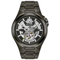 Bulova Maquina Automatic Watch 46mm Men's Watch - Grey Case, Bracelet & Black Dial