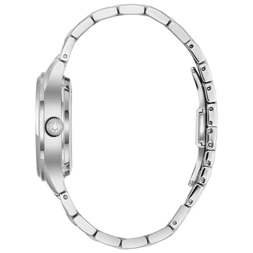 Bulova Sutton Automatic Watch 34.5mm Women's Watch - Silver-Tone Case, Bracelet & White Dial