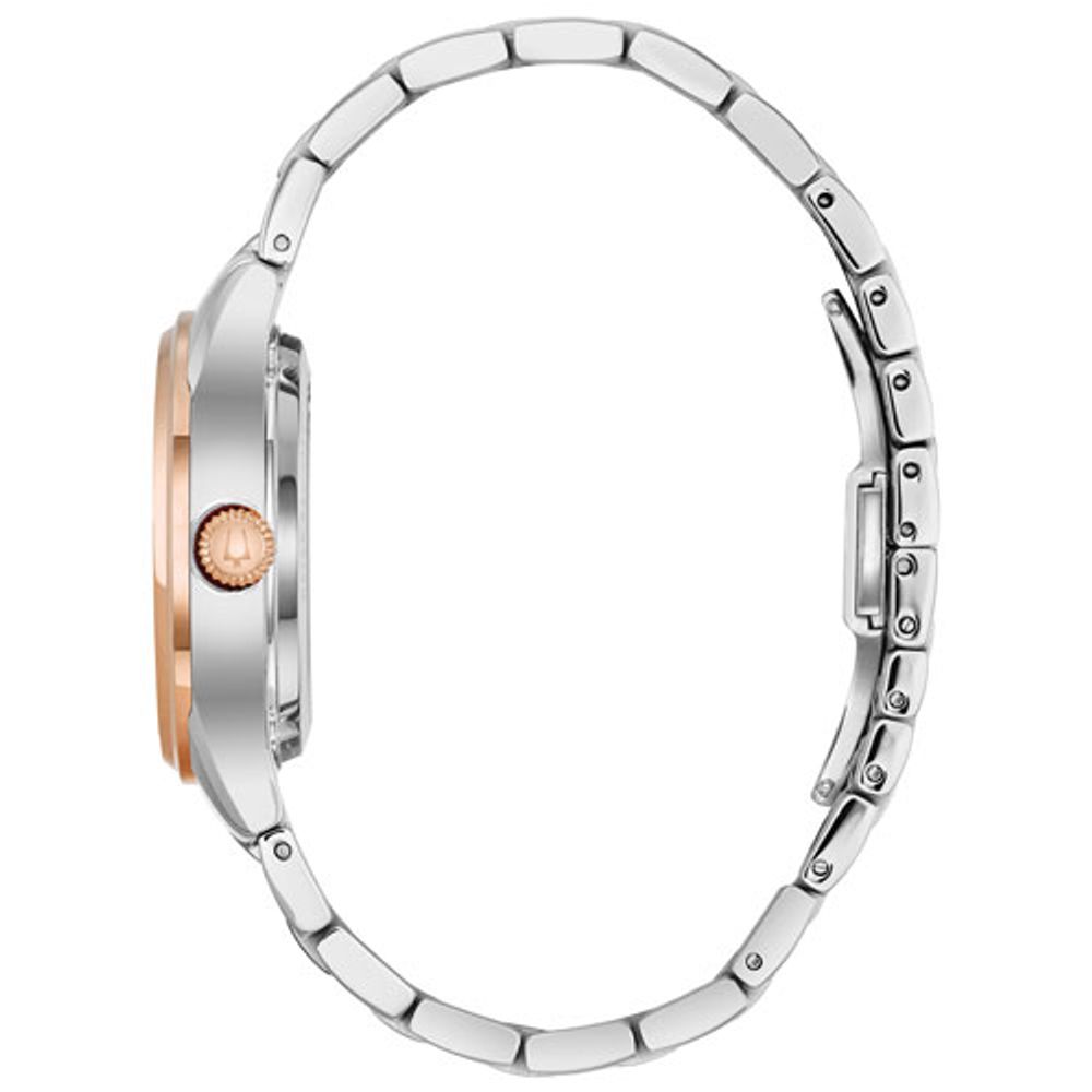Bulova Sutton Automatic Watch 34mm Women's Watch - Two-Tone Case, Bracelet & White Dial