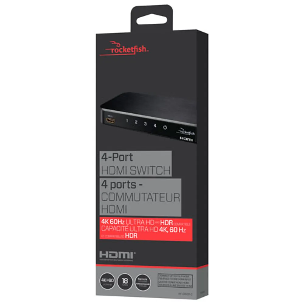 Rocketfish 4-Port 4K HDMI Switch - Black - Only at Best Buy