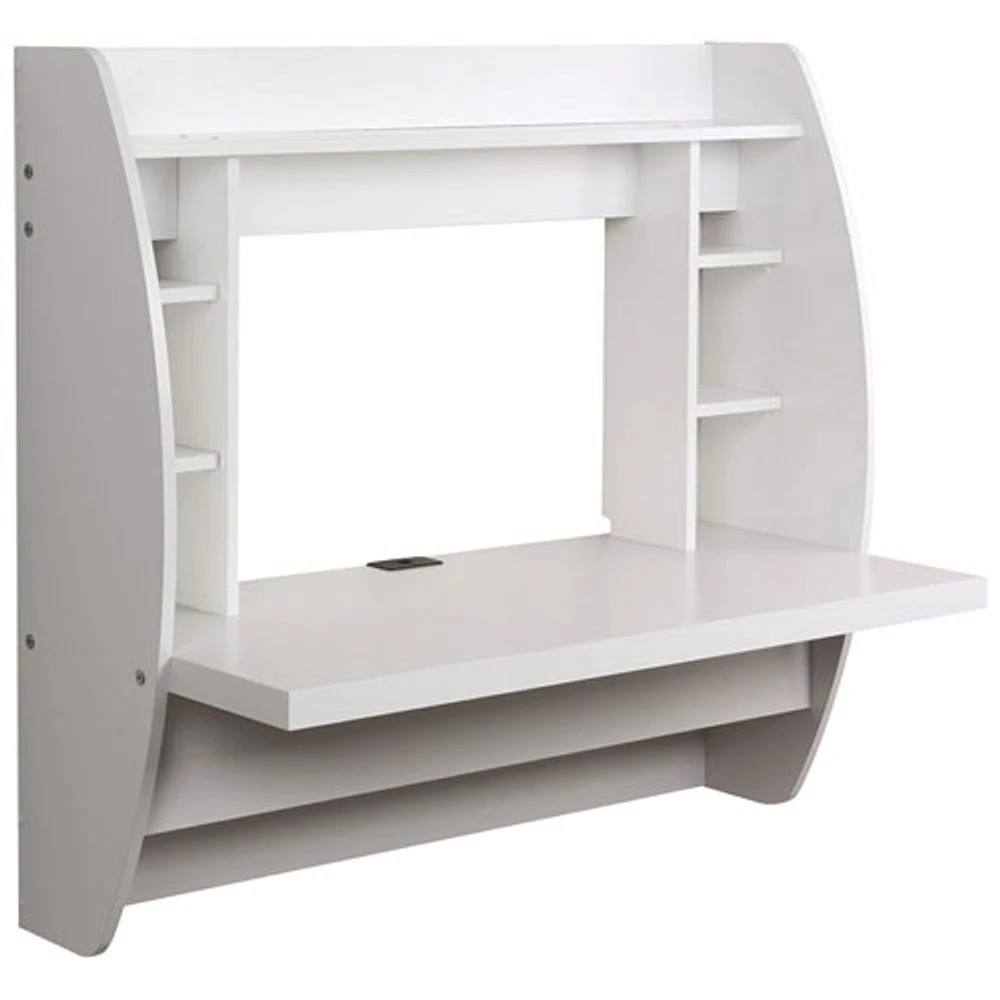 Modern Wall Mounted Desk with Hutch