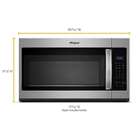 Whirlpool Over-The-Range Microwave - 1.7 Cu. Ft. - Black/Stainless Steel