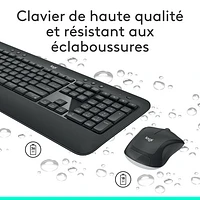 Ensemble avec clavier et souris optique sans fil MK540 de Logitech