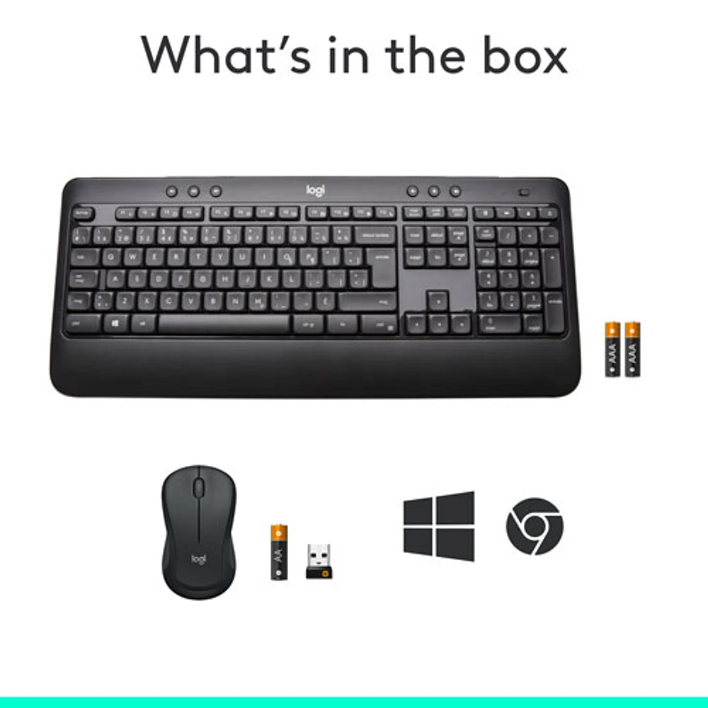 Logitech MK540 Wireless Optical Keyboard & Mouse Combo - French