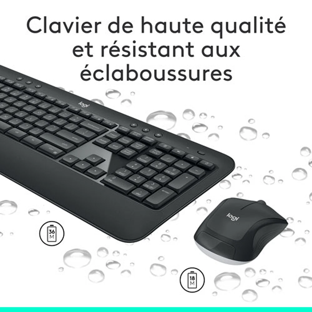 Logitech MK540 Wireless Optical Keyboard & Mouse Combo - French