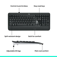 Logitech MK540 Wireless Optical Keyboard & Mouse Combo - French