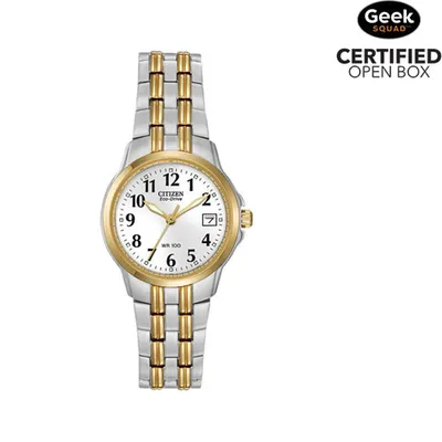 Open Box - Citizen Silhouette 26mm Women's Solar Powered Dress Watch - White/Silver/Gold