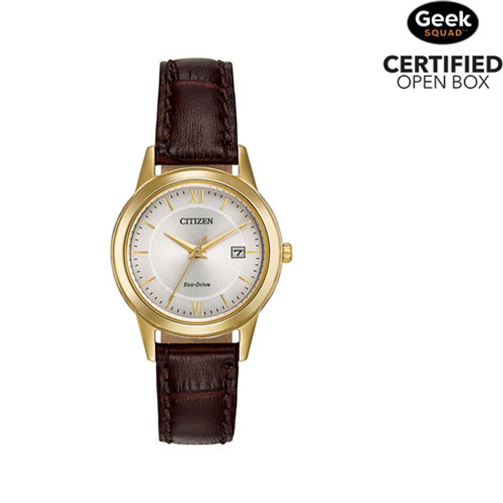 Open Box - Citizen Straps 29mm Women's Solar Powered Casual Watch - Gold/Brown