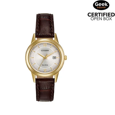 Open Box - Citizen Straps 29mm Women's Solar Powered Casual Watch - Gold/Brown