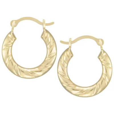 Kids 13mm Wrapped Hoop Earrings in 10K Yellow Gold