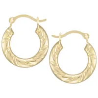 Kids 13mm Wrapped Hoop Earrings in 10K Yellow Gold