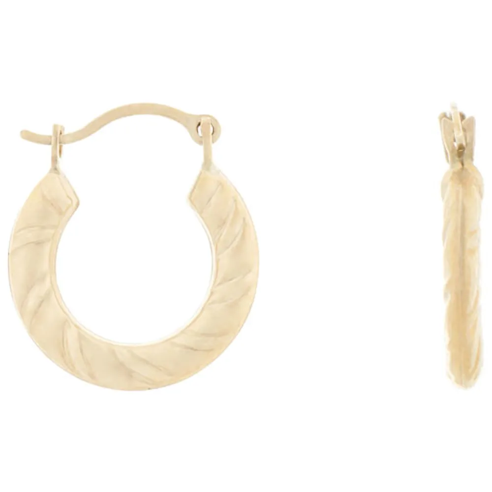 Kids 13mm Wrapped Hoop Earrings in 10K Yellow Gold