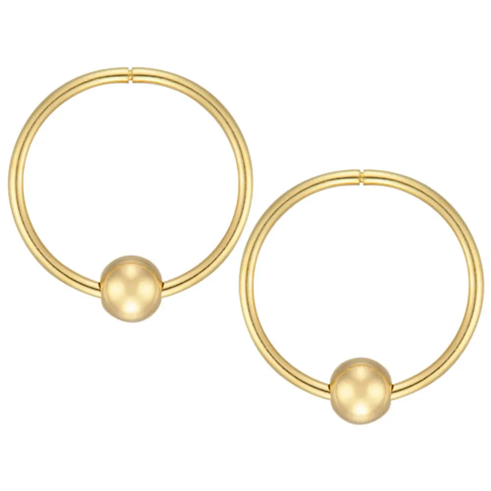 Kids Classic Yellow Gold Ball Stud & Gold Ball Sleeper Earring Set