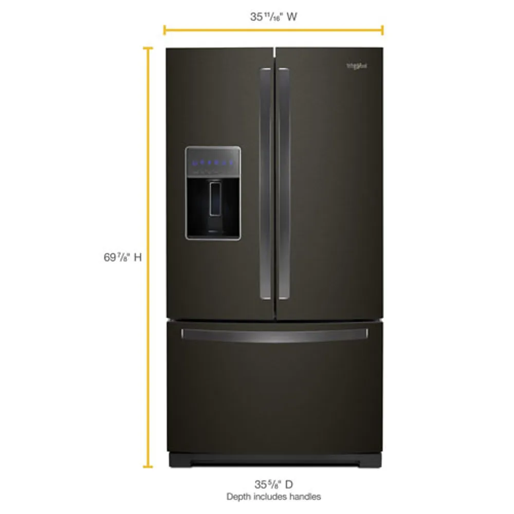 Whirlpool 36" 26.8 Cu. Ft. French Door Refrigerator (WRF757SDHV) - Black Stainless Steel