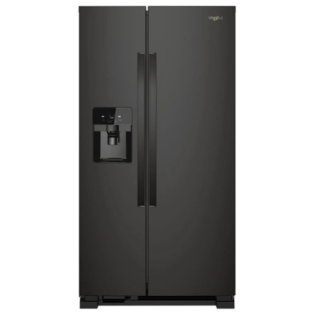 Whirlpool 33" 21.4 Cu. Ft. Side-By-Side Refrigerator w/ Ice & Water Dispenser (WRS331SDHB) - Black