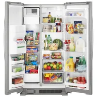 Whirlpool 33" 21.4 Cu. Ft. Side-By-Side Refrigerator w/ Ice & Water Dispenser (WRS331SDHM) - Stainless