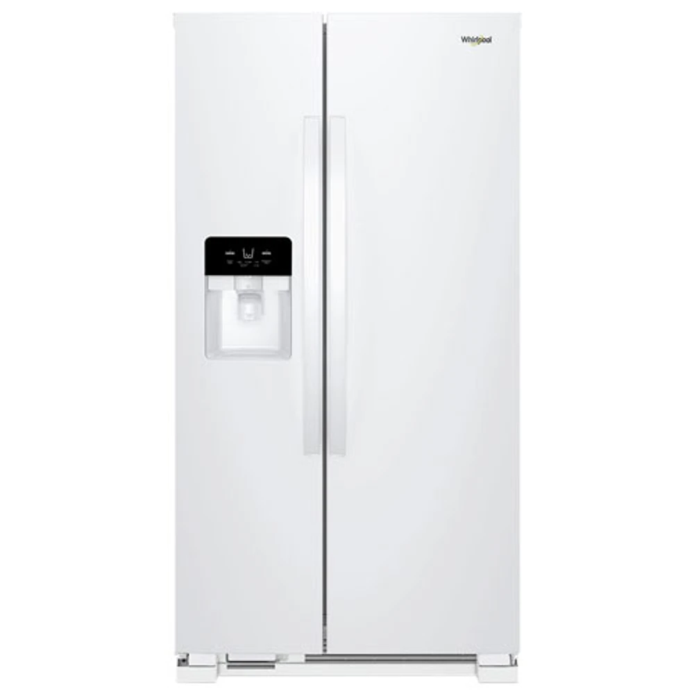 Whirlpool 33" 21.4 Cu. Ft. Side-By-Side Refrigerator w/ Ice & Water Dispenser (WRS331SDHW) - White