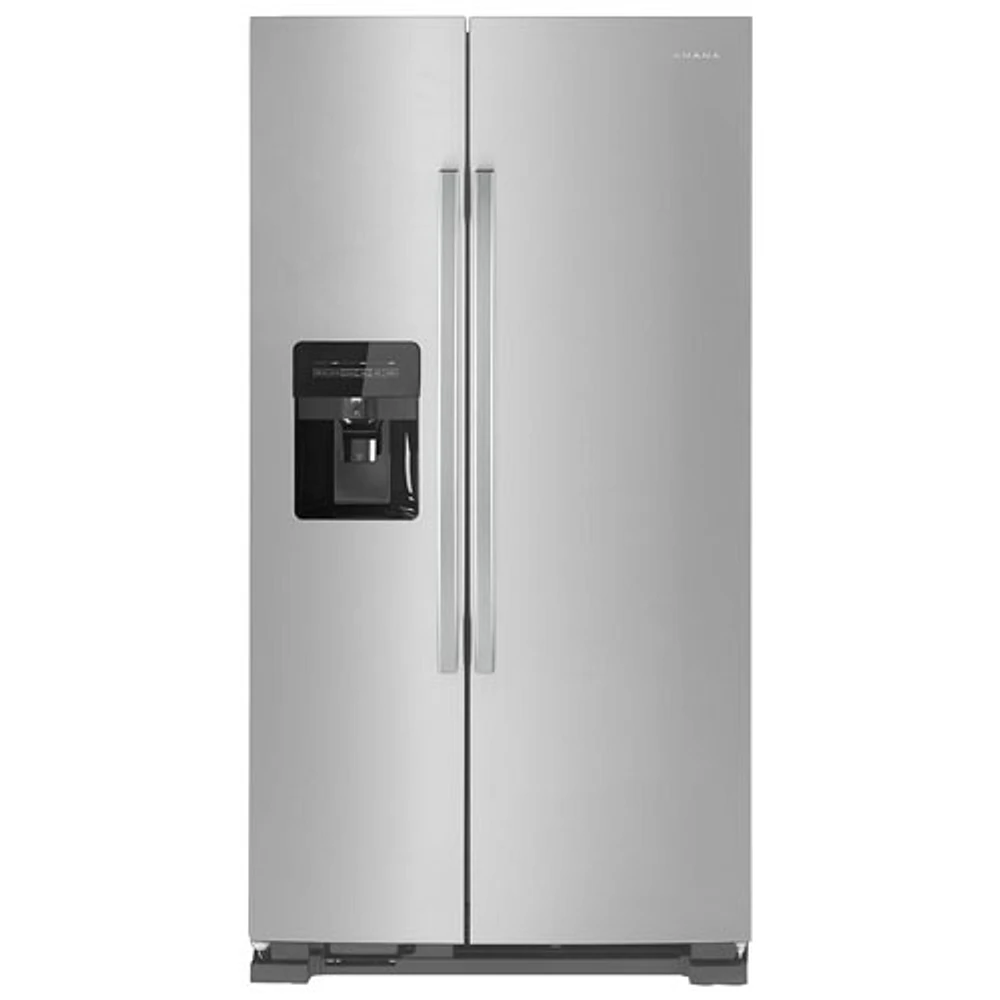 Amana 33" 21.4 Cu. Ft. Side-By-Side Refrigerator (ASI2175GRS) - Black-On-Stainless Steel