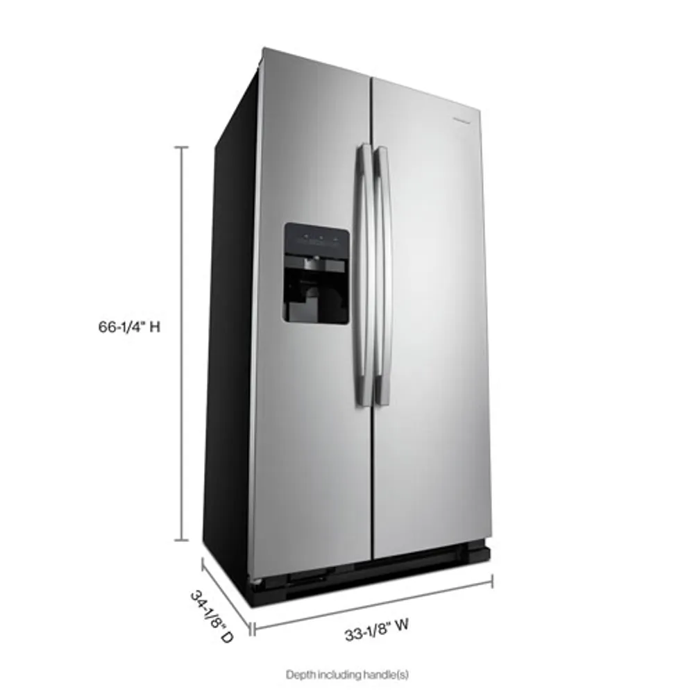 Amana 33" 21.4 Cu. Ft. Side-By-Side Refrigerator (ASI2175GRS) - Black-On-Stainless Steel