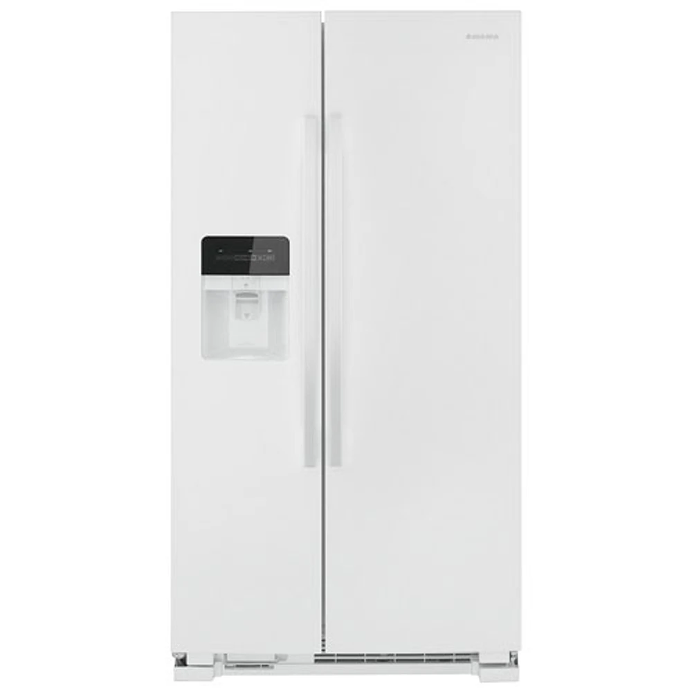 Amana 33" 21.4 Cu. Ft. Side-By-Side Refrigerator with Water & Ice Dispenser (ASI2175GRW) - White