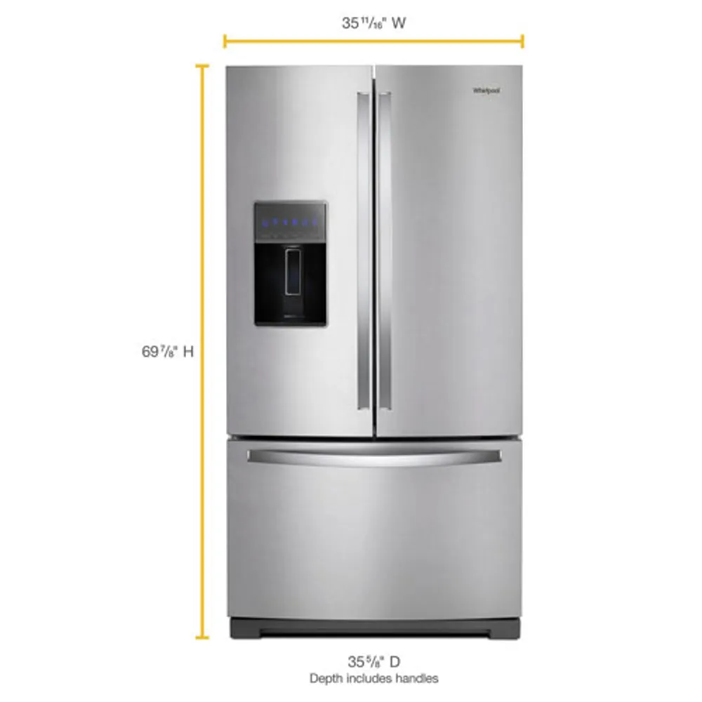 Whirlpool 36" 26.8 Cu. Ft. French Door Refrigerator (WRF757SDHZ) - Stainless Steel