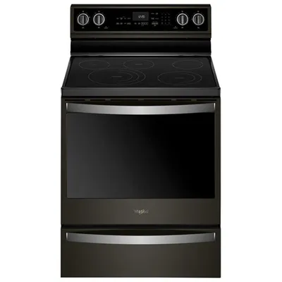 Whirlpool 30" 6.4 Cu. Ft. True Convection 5-Element Electric Range (YWFE975H0HV) - Black Stainless